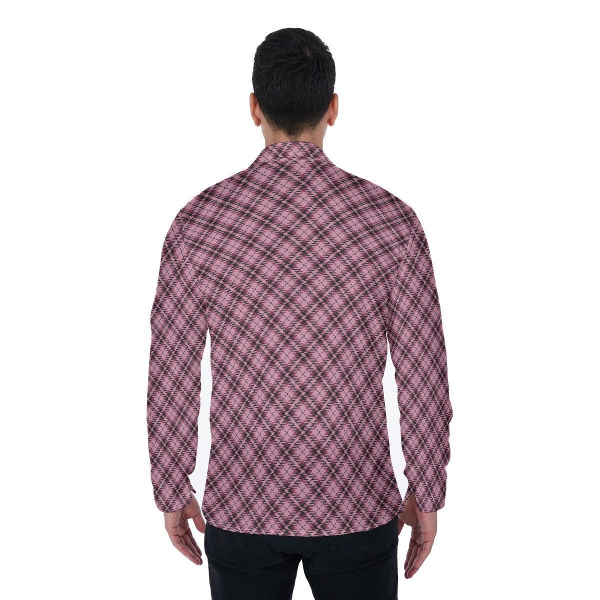 Pink Plaid (Long Sleeve Button Shirt)-Long Sleeve Button Shirts-Swish Embassy