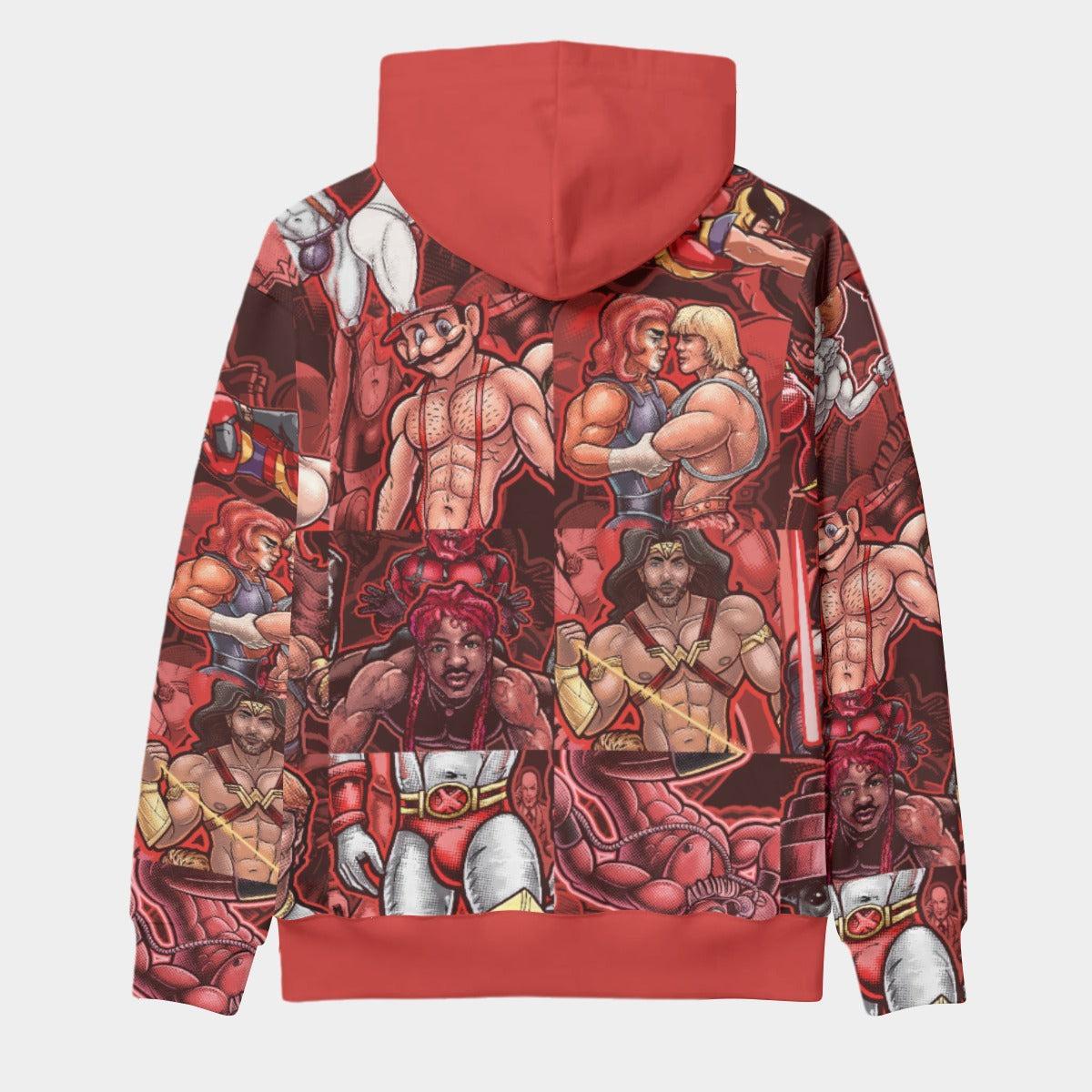 Pop Boys Red (AOP Hoodie)-AOP Hoodie-Swish Embassy