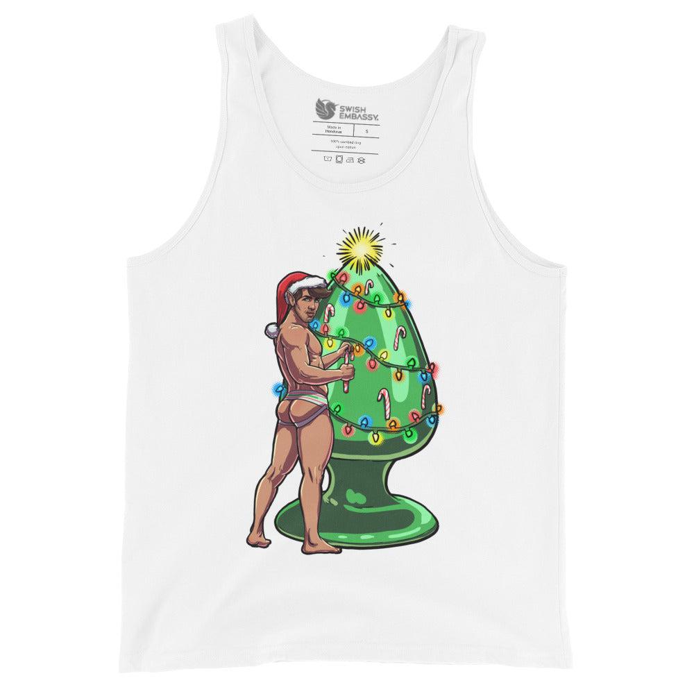 Trim the Rear (Tank Top)-Christmas Tank Tops-Swish Embassy