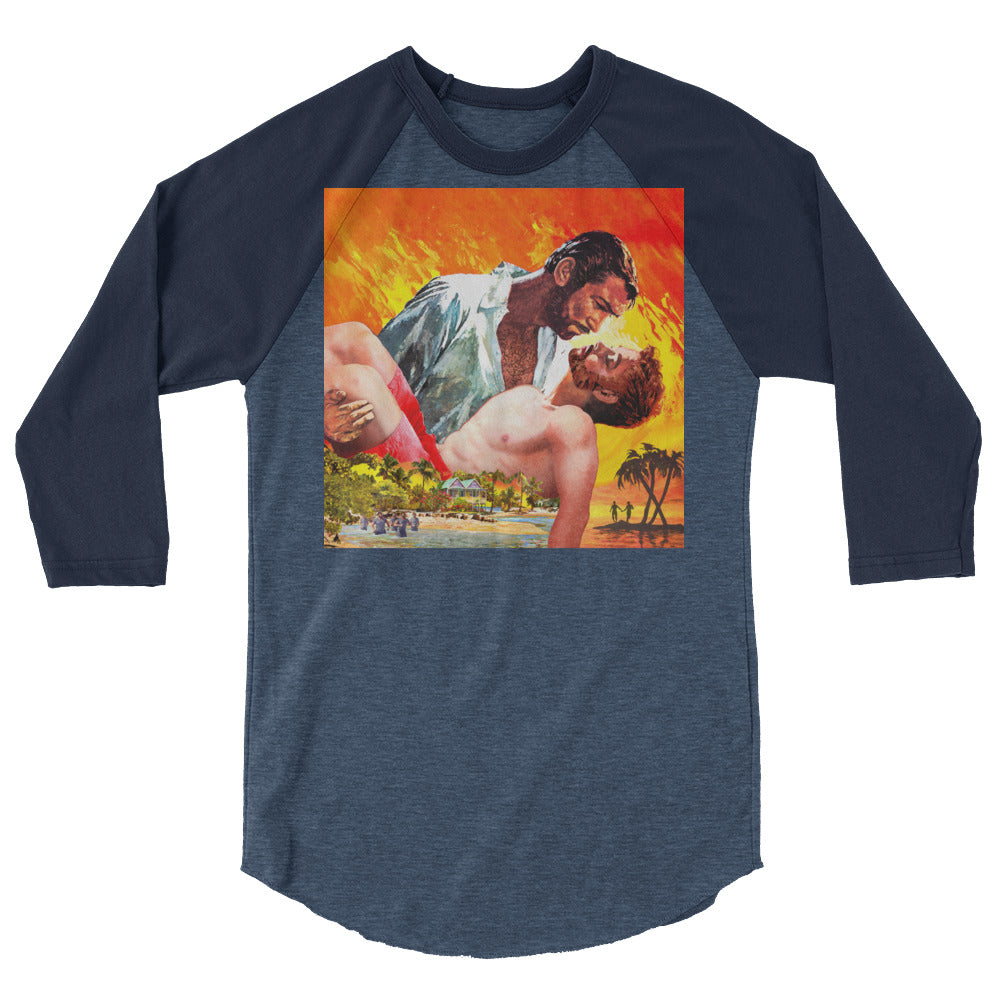 The Wind Done Already Had Herses (Raglan) - Heather Denim/Navy