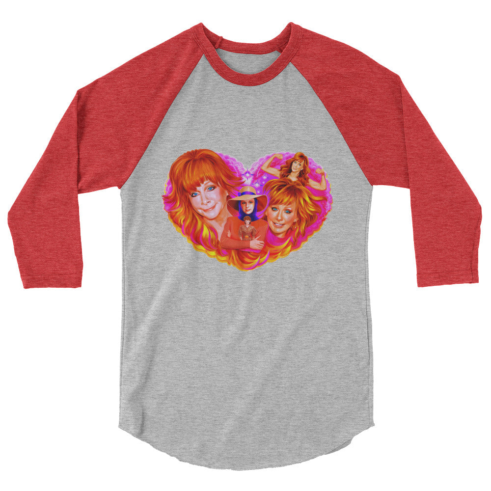 Fancy Like This (Raglan) - Heather Grey/Heather Red