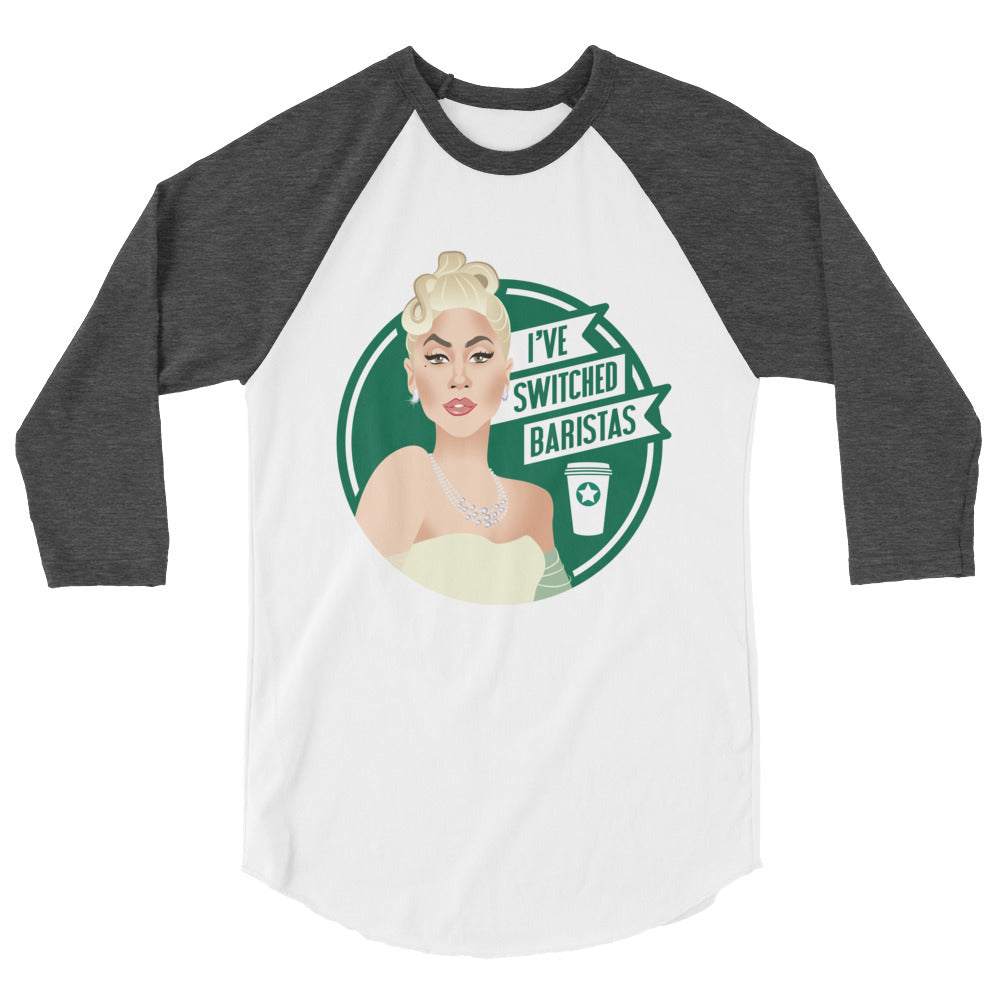 I've Switched Baristas (Raglan) - White/Heather Charcoal