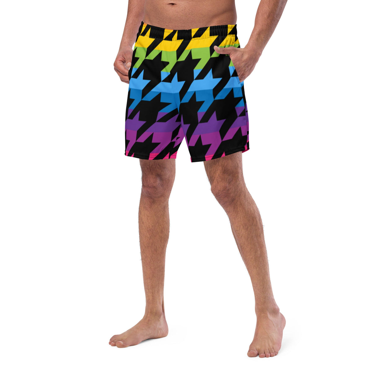 Pride Houndstooth (Swim Trunks)-Swim Trunks-Swish Embassy