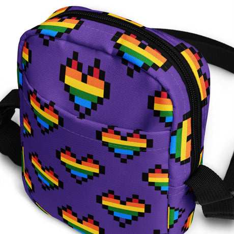 8 bit Pride Heart (Crossbody Bag)-Crossbody Bag-Swish Embassy