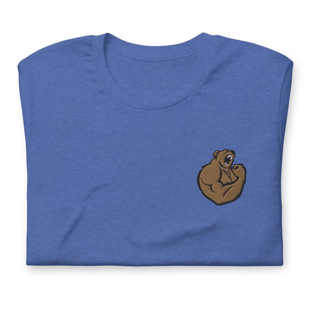 Bicep Bear (Embroidered)-Embroidered T-Shirts-Swish Embassy