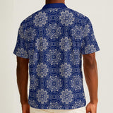 Blue Mendala (Cotton Button Shirt)-Cotton Button Shirt-Swish Embassy