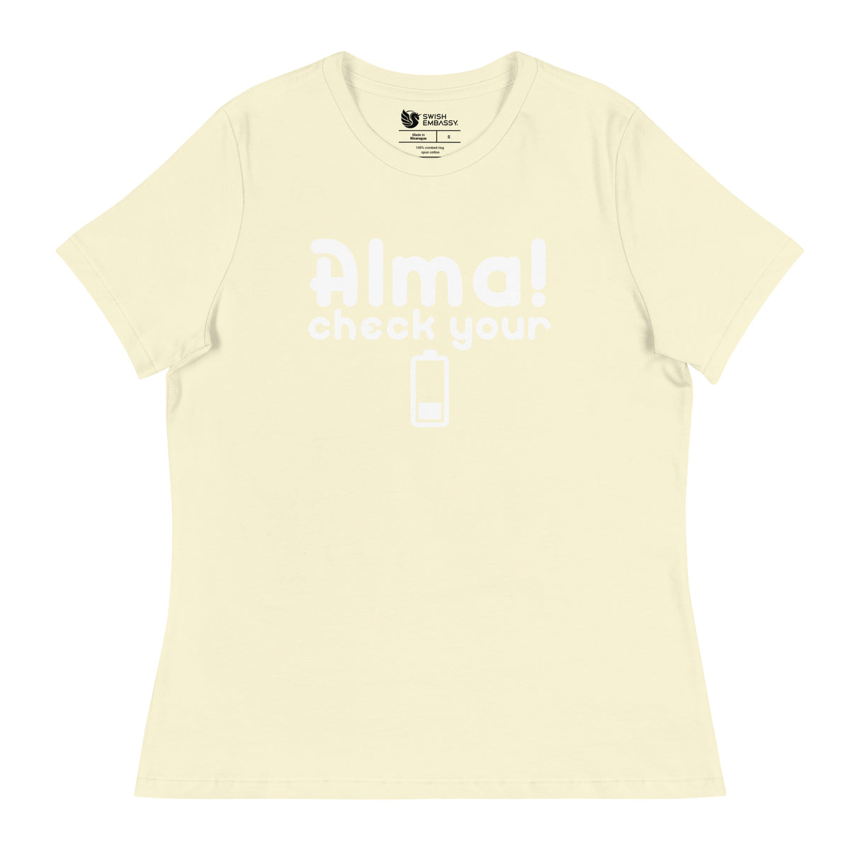 Check Your Battery (Women's Relaxed T-Shirt)-Women's T-Shirts-Swish Embassy