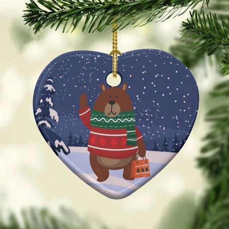 Christmas Bear (Ceramic Holiday Keepsake)-Ceramic Holiday Keepsake-Swish Embassy
