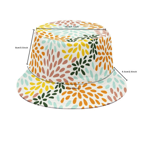 Chrysanthemum (Allover Bucket Hat)-Allover Bucket Hat-Swish Embassy