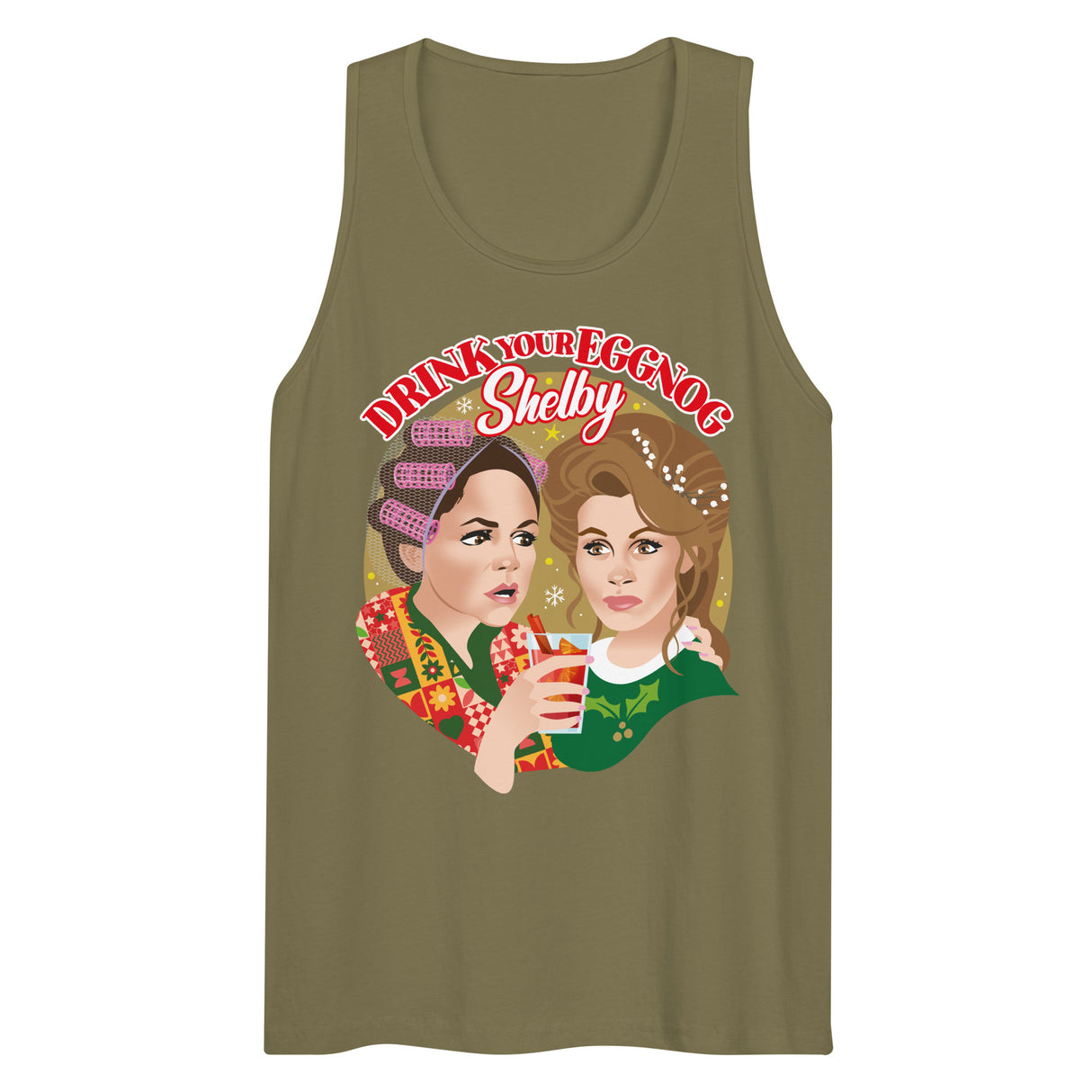 Drink Your Eggnog Shelby (Tank Top)-Christmas Tank Tops-Swish Embassy