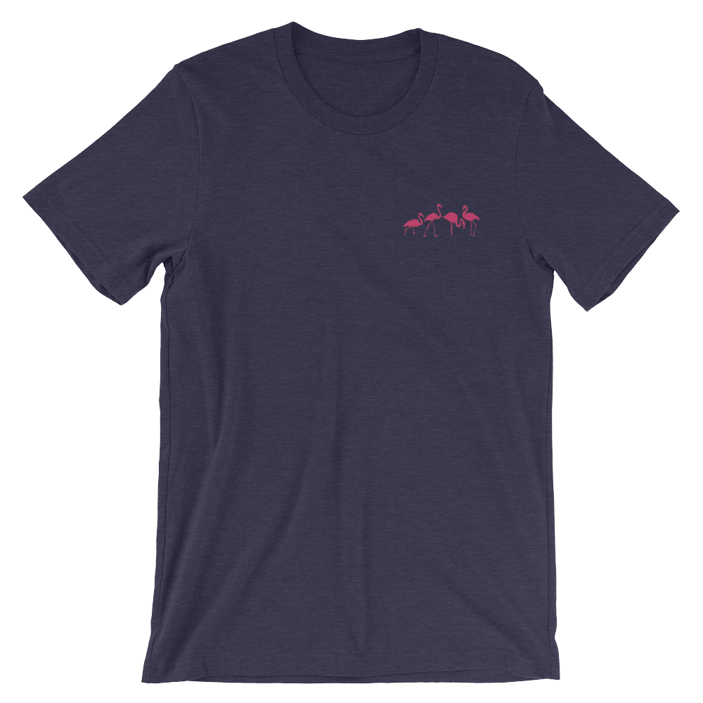 Flamingo (Embroidered T-Shirt)-Embroidered T-Shirts-Swish Embassy