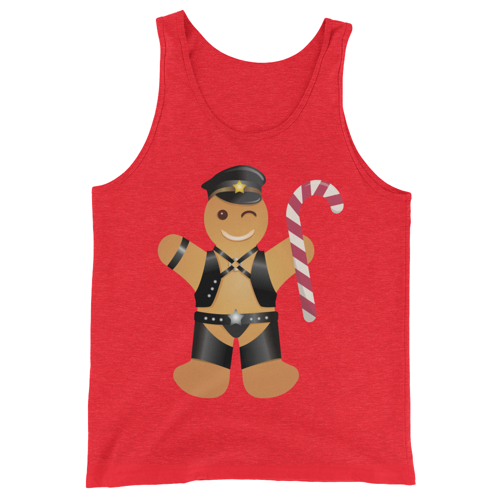 Gingerbread Leather Man (Tank Top)-Christmas Tanks-Swish Embassy