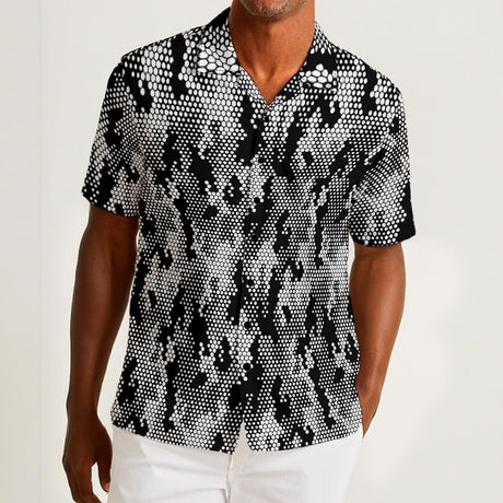 Halftone Camo (Cotton Button Shirt)-Cotton Button Shirt-Swish Embassy