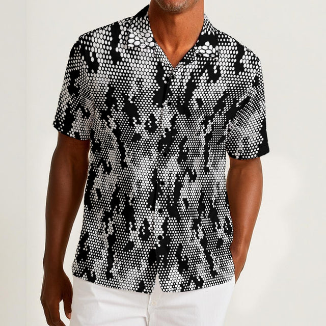 Halftone Camo (Cotton Button Shirt)-Cotton Button Shirt-Swish Embassy