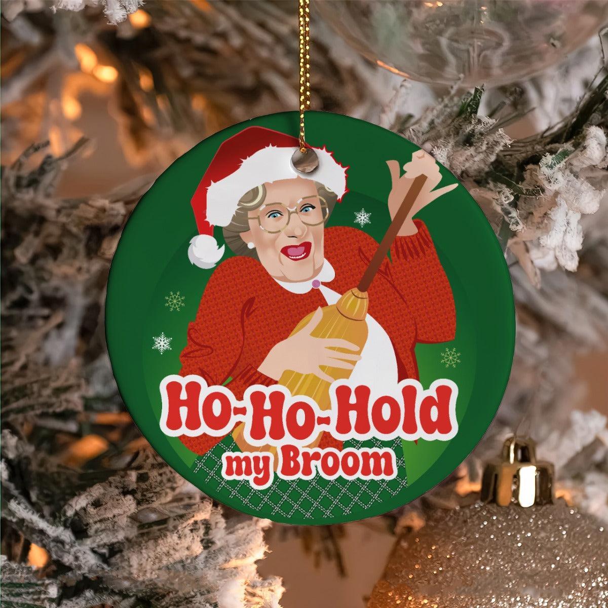 Ho Ho Hold My Broom (Ceramic Holiday Keepsake)-Ceramic Holiday Keepsake-Swish Embassy