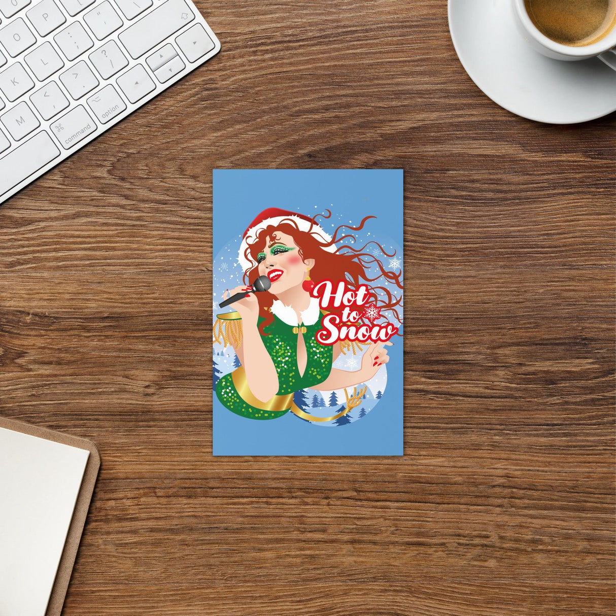 Hot To Snow (Christmas Card)-Greeting Card-Swish Embassy