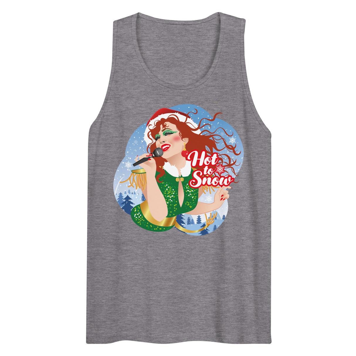 Hot To Snow (Tank top)-Christmas Tank Tops-Swish Embassy