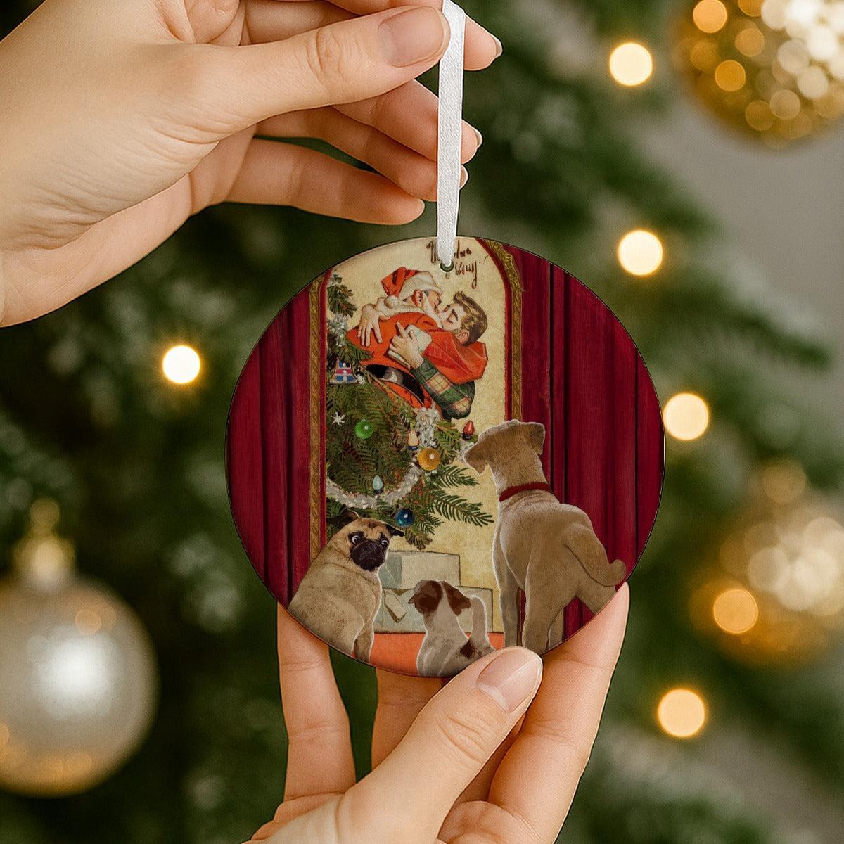 I Saw Daddy Kissing Santa Claus (Ceramic Holiday Keepsake)-Ceramic Holiday Keepsake-Swish Embassy
