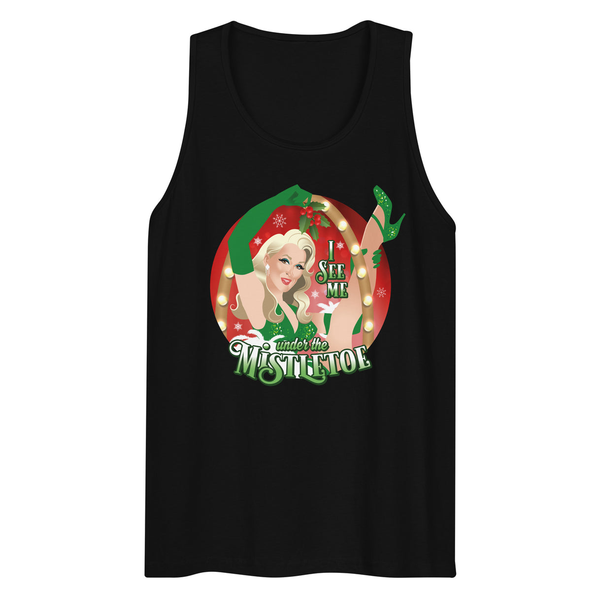 I See Me Under the Mistletoe (Tank top)-Christmas Tank Tops-Swish Embassy