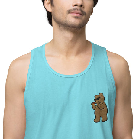 Leather Cleaner Bear (Embroidered - Tank Top)-Tank Top-Swish Embassy