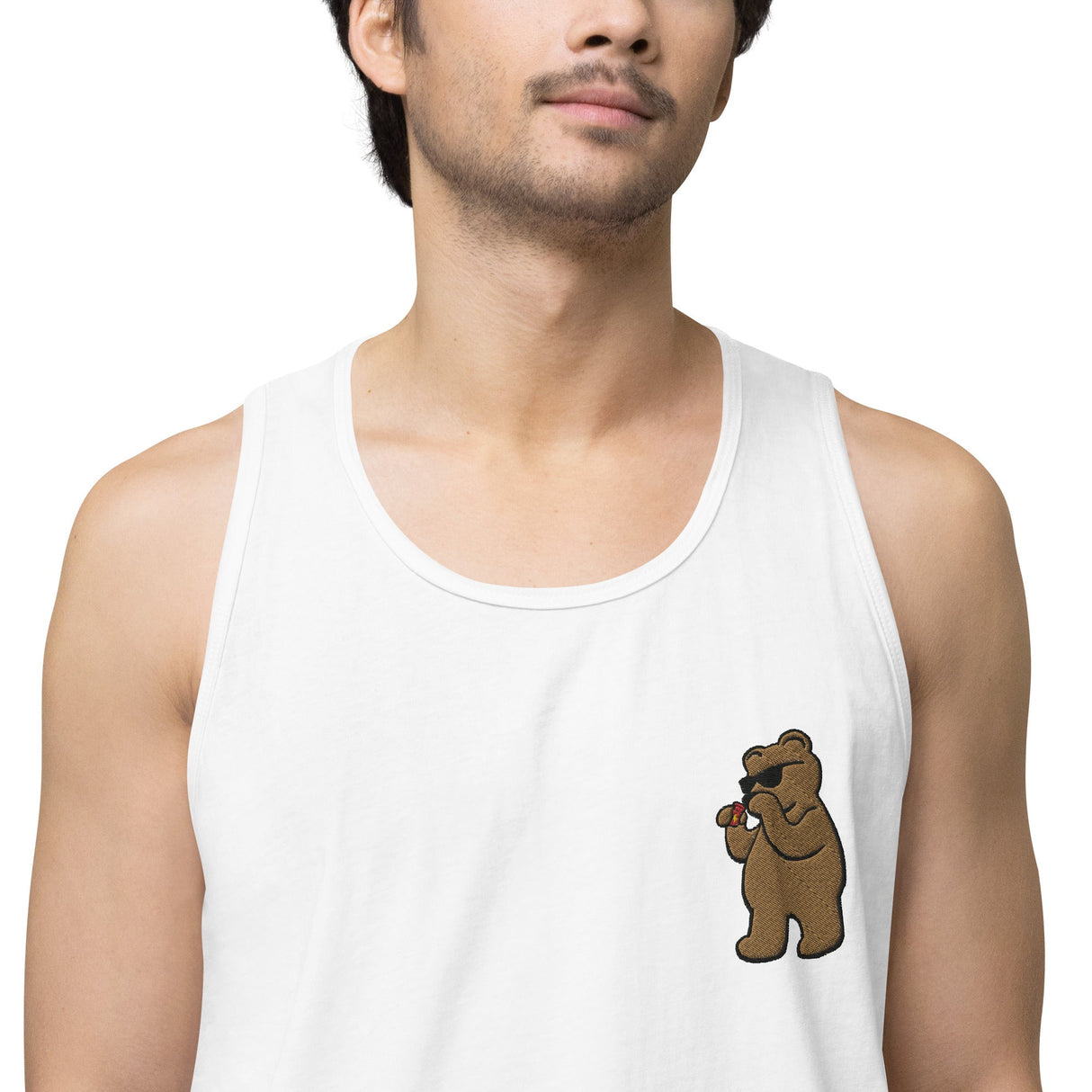 Leather Cleaner Bear (Embroidered - Tank Top)-Tank Top-Swish Embassy