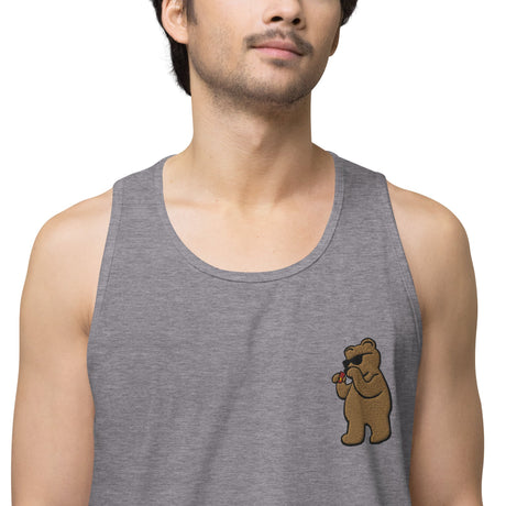 Leather Cleaner Bear (Embroidered - Tank Top)-Tank Top-Swish Embassy