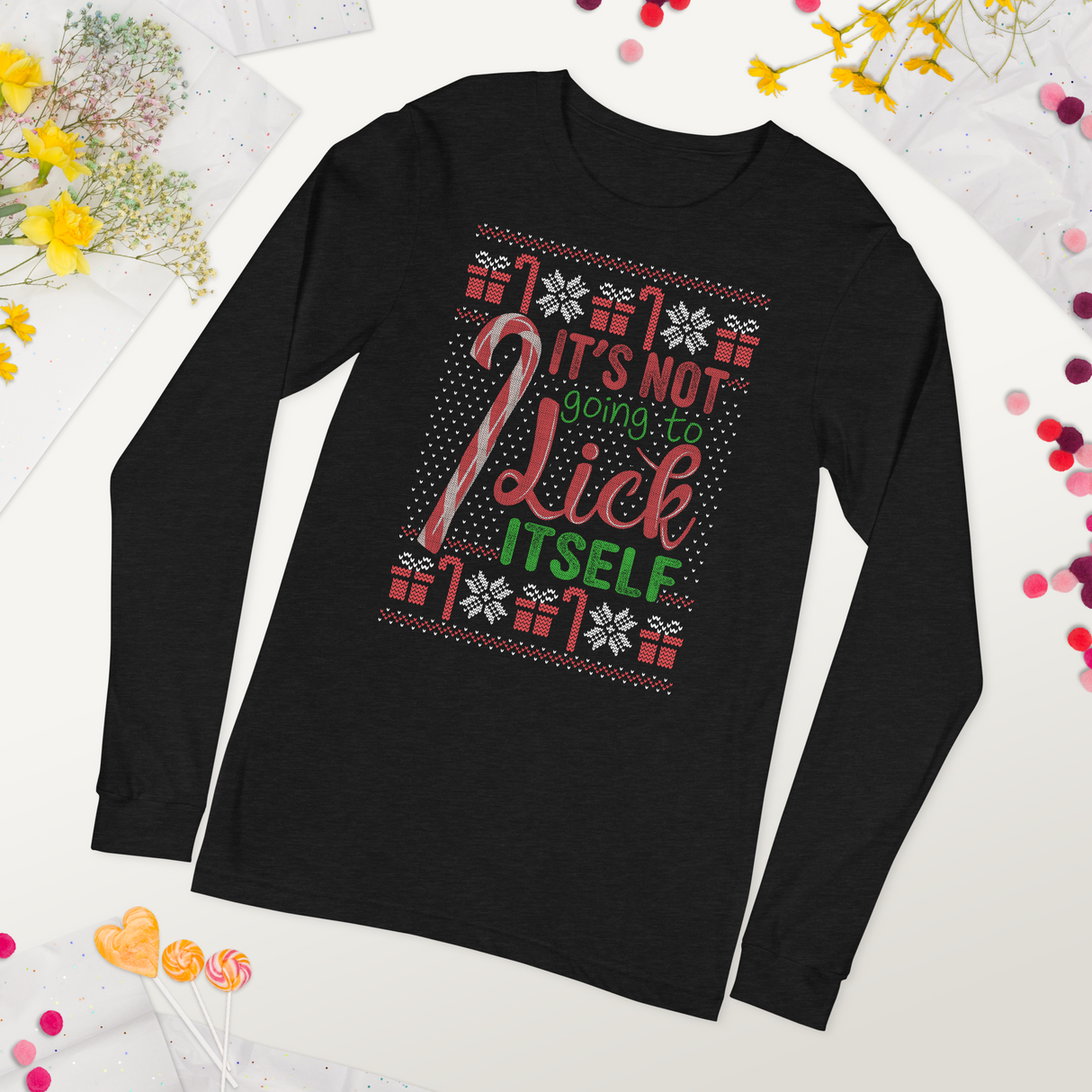 Lick Itself (Ugly Christmas)-Christmas T-Shirts-Swish Embassy