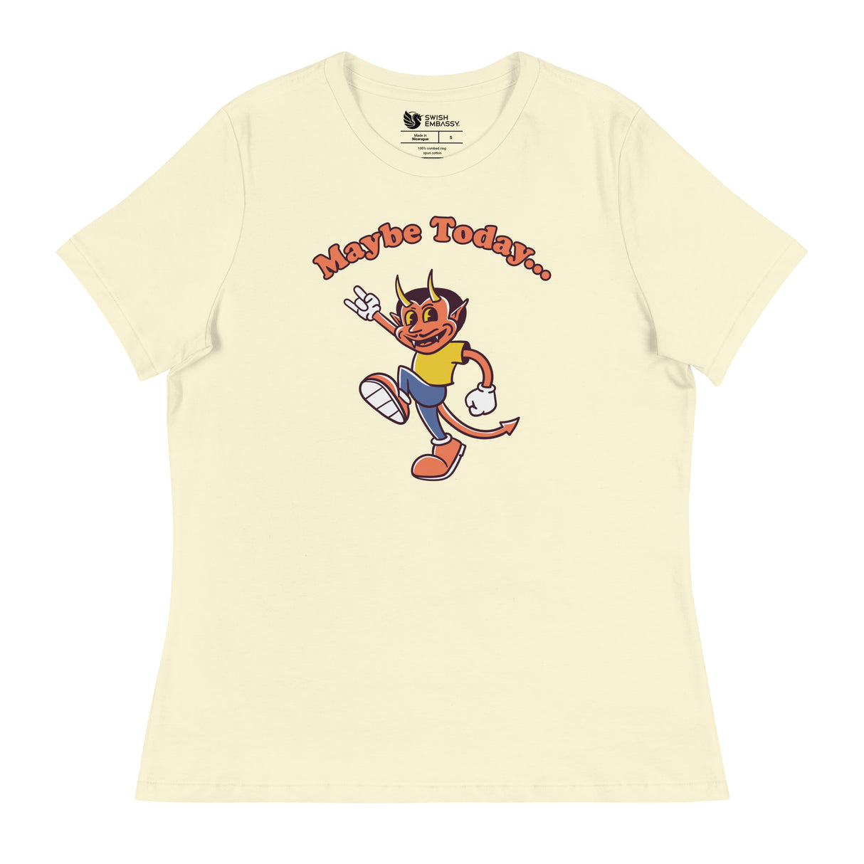 Maybe Today (Women's Relaxed T-Shirt)-Women's T-Shirts-Swish Embassy