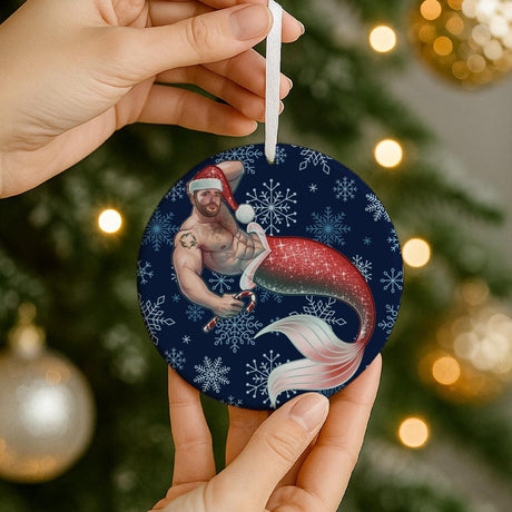 Merman Christmas (Ceramic Holiday Keepsake)-Ceramic Holiday Keepsake-Swish Embassy
