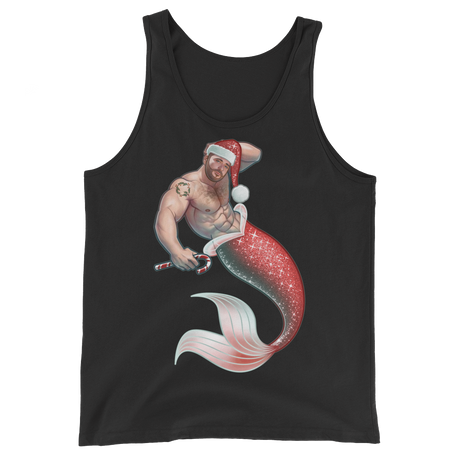 Merman Christmas (Tank Top)-Christmas Tank Tops-Swish Embassy