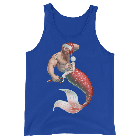 Merman Christmas (Tank Top)-Christmas Tank Tops-Swish Embassy