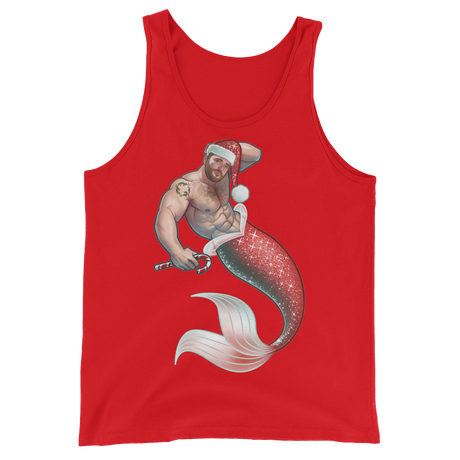 Merman Christmas (Tank Top)-Christmas Tank Tops-Swish Embassy