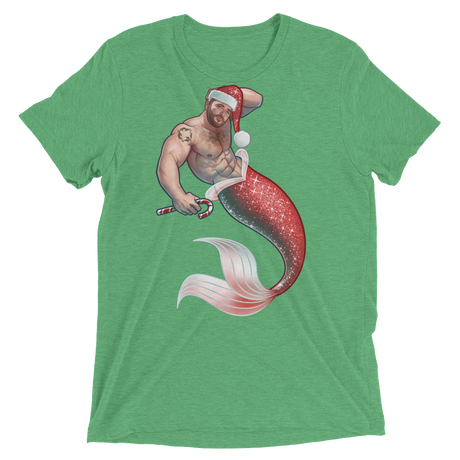 Merman Christmas (Triblend)-Triblend T-Shirt-Swish Embassy