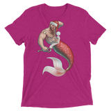 Merman Christmas (Triblend)-Triblend T-Shirt-Swish Embassy