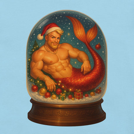 Merman in a Snow Globe-Christmas T-Shirts-Swish Embassy