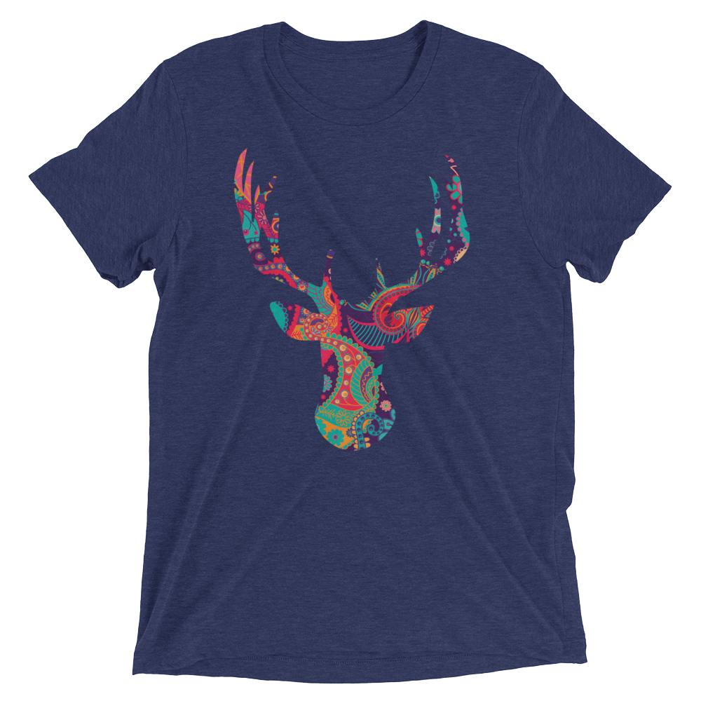 Paisley Stag (Triblend)-Triblend T-Shirt-Swish Embassy