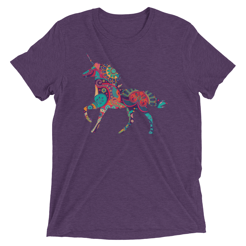 Paisley Unicorn (Triblend)-Triblend T-Shirt-Swish Embassy