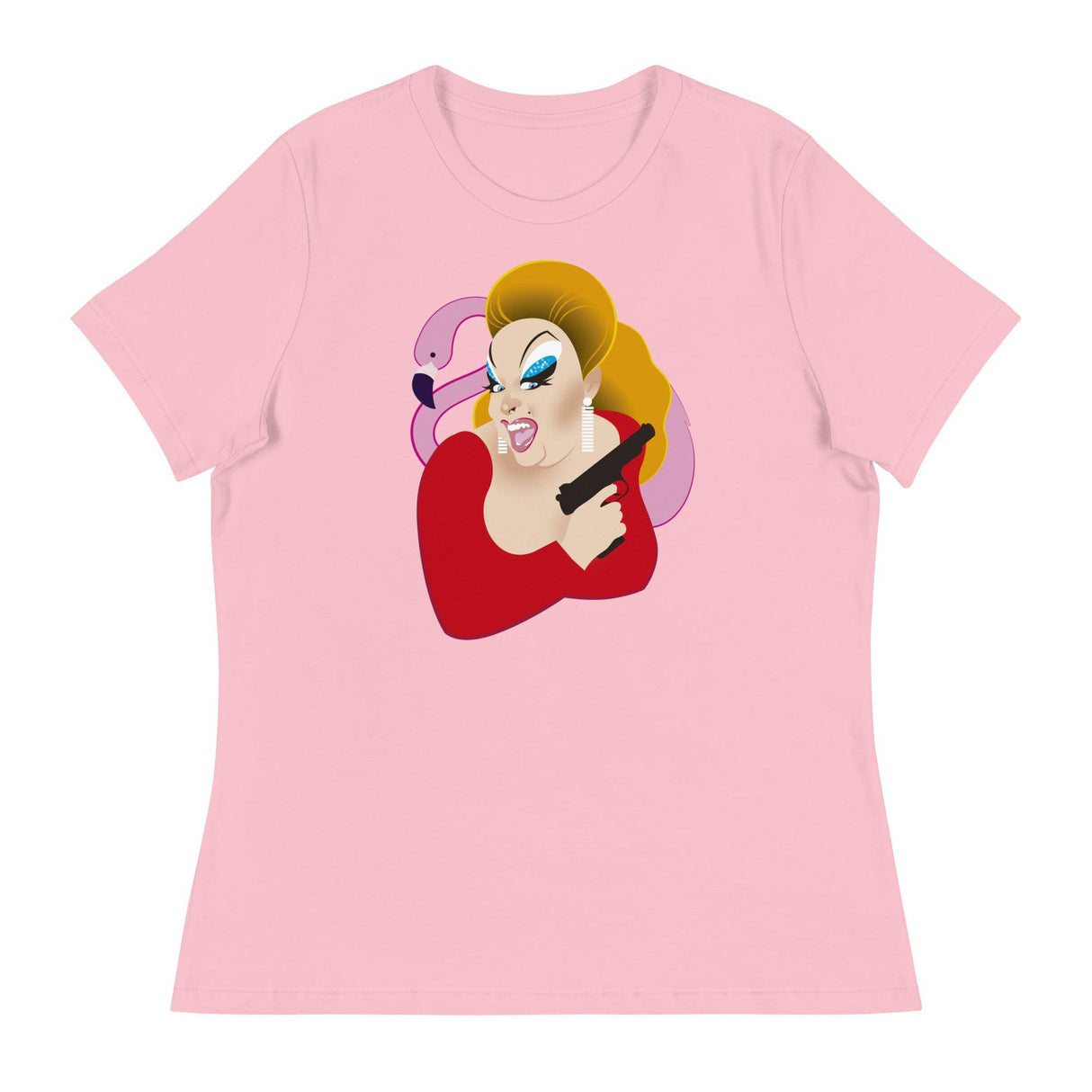 Pink Bird (Women's Relaxed T-Shirt)-Women's T-Shirts-Swish Embassy