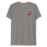 Pink Flamingo (Embroidered) (Triblend)-Triblend T-Shirt-Swish Embassy
