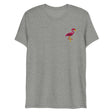 Pink Flamingo (Embroidered) (Triblend)-Triblend T-Shirt-Swish Embassy