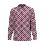 Pink Plaid (Cotton Long Sleeve Shirt)-Cotton Long Sleeve Button Shirt-Swish Embassy