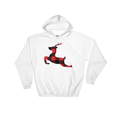 Plaid Reindeer (Hoodie)-Christmas Hoodies-Swish Embassy