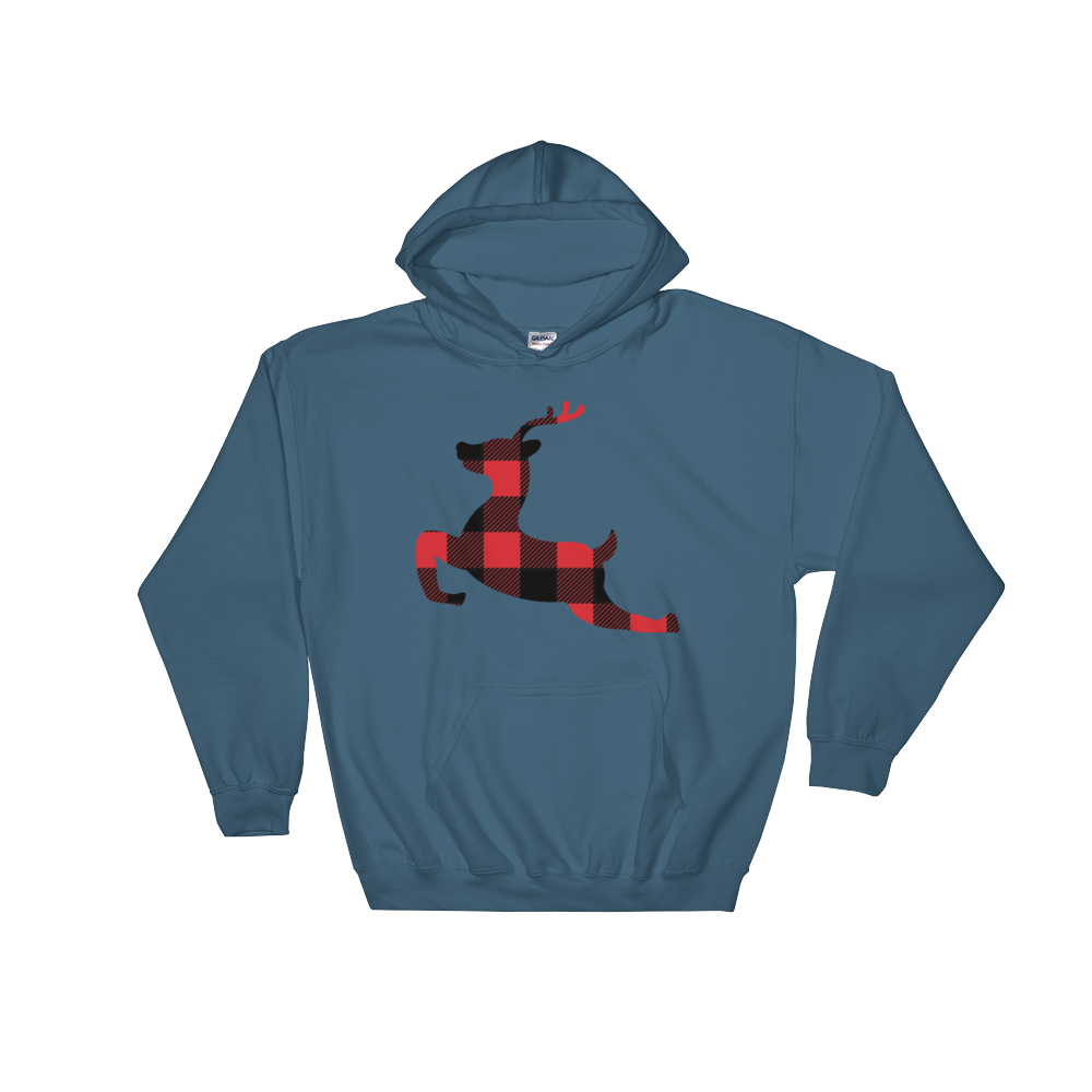 Plaid Reindeer (Hoodie)-Hoodie-Swish Embassy