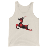 Plaid Reindeer (Tank Top)-Christmas Tank Tops-Swish Embassy