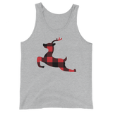 Plaid Reindeer (Tank Top)-Christmas Tank Tops-Swish Embassy