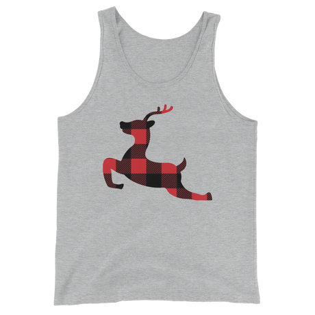 Plaid Reindeer (Tank Top)-Christmas Tank Tops-Swish Embassy
