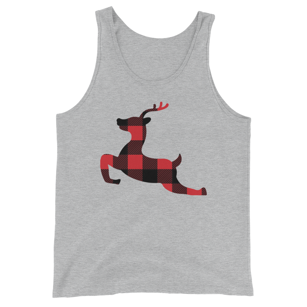 Plaid Reindeer (Tank Top)-Christmas Tanks-Swish Embassy