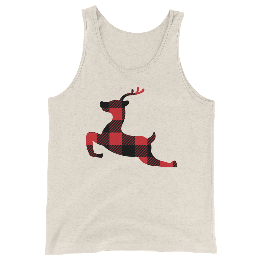 Plaid Reindeer (Tank Top)-Tank Top-Swish Embassy