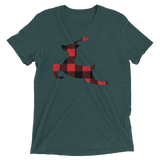 Plaid Reindeer (Triblend)-Triblend T-Shirt-Swish Embassy