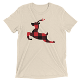 Plaid Reindeer (Triblend)-Triblend T-Shirt-Swish Embassy